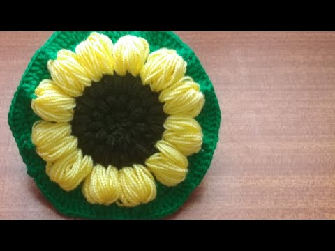 Видео: #Шестиугольный мотив крючком для сапожек. Цветок подсолнуха крючком. Crochet sunflower flowers.
