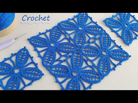 Видео: Магический КВАДРАТНЫЙ МОТИВ "Клевер" вязание крючком МК 🌿Beautiful Pattern Crochet square motifs🌿