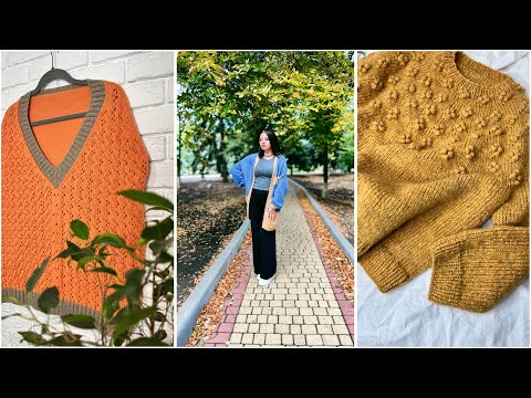 Видео: ✨дві готові роботи✨в'яжу 100% осінній пуловер✨