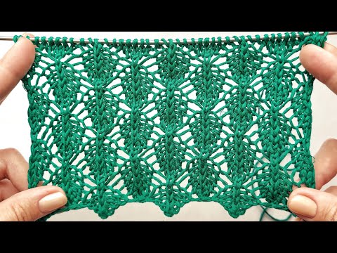Видео: Ажурные паучки спицами / Красивый узор для вязания летних изделий, палантинов