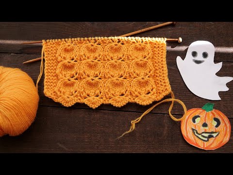 Видео: Узор «Веселые тыковки» спицами 🎃 "Funny pumpkins" knitting pattern 👻