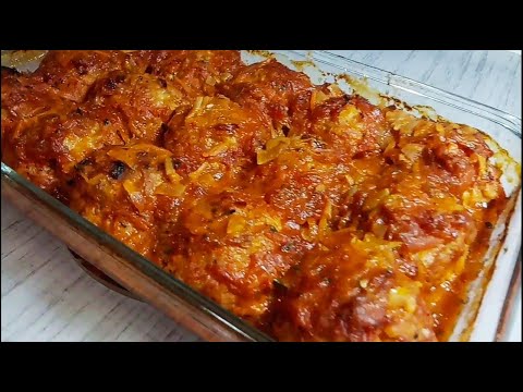 Видео: Вкусно, просто, бюджетно!Тефтели с рисом запеченные в духовке!Meatballs with rice baked in the oven!