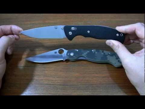Видео: Мысли Spyderco Military vs. Широгоров Табарган 100