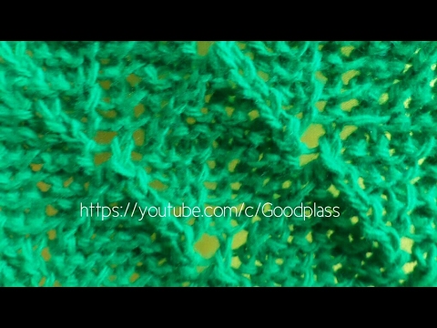 Видео: Узор "Ажурные ромбы с веточками".Вязание спицами.