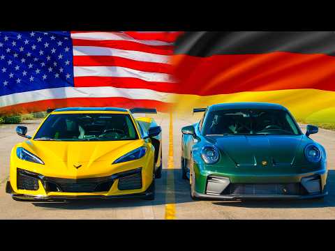 Видео: КТО ПОБЕДИТ В ЗАЕЗДЕ: Corvette против Porsche, США против Германии?