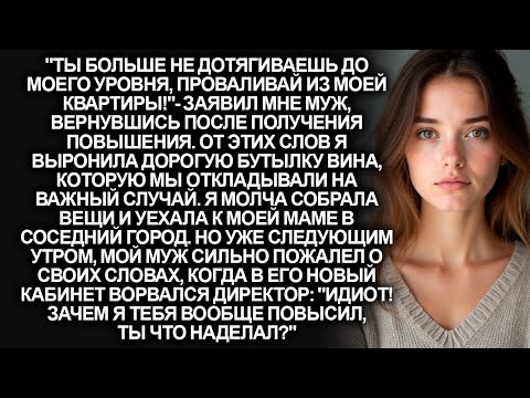 Видео: "Ты больше не дотягиваешь до моего уровня, проваливай!"- заявил муж. Я ушла, но его директор просто…