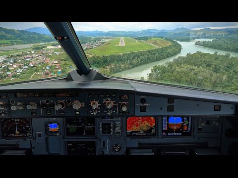 Видео: Снижение 🛬 и заход на посадку в аэропорту Горно-Алтайска 🏔️ Вид из кабины пилотов 👨‍✈️