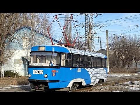 Видео: Предновогодний Волгоград. Трамвайный маршрут 4. "Обувная Фабрика" - "Детский Центр".