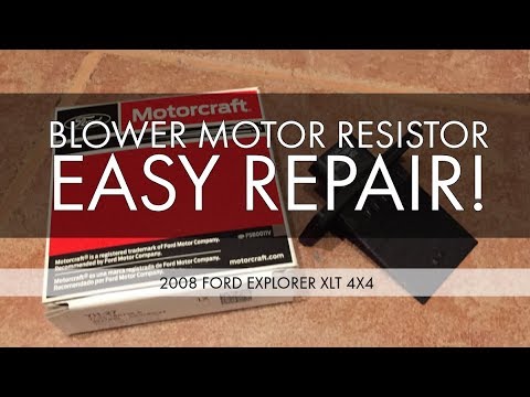 Видео: Замена резистора электродвигателя вентилятора (легкая) – Ford Explorer 2008 г. – вентилятор работ...