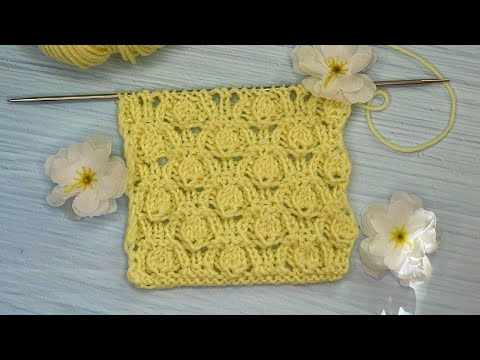 Видео: ЖЁЛТЫЕ ТЮЛЬПАНЫ  💛 Вяжем быстро и просто красивый узор спицами