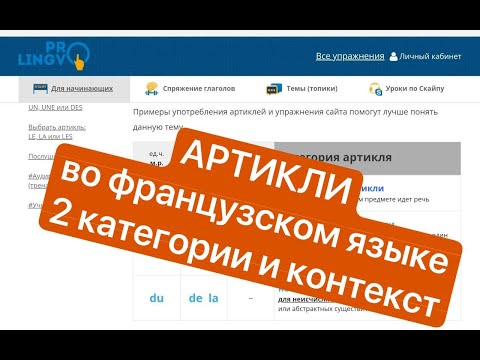 Видео: Артикли во Французском Языке: категории важнее заучивания рода / @AlexProLingvo