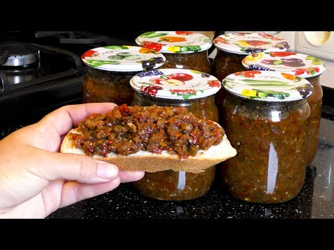 Видео: Лучшая вкуснятина из баклажанов на зиму! Баклажанная икра жареная через мясорубку без стерилизации.