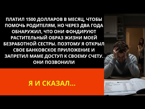 Видео: Платил 1500 долларов в месяц, чтобы помочь родителям, но потом обнаружил, что они финансируют