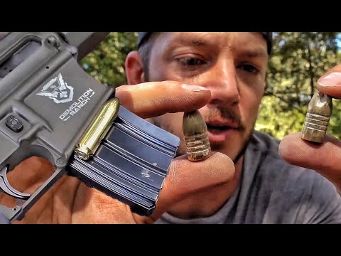 Видео: Огромные патроны в обычной AR-15 — .458 SOCOM и .50 Beowulf | Разрушительное ранчо | Перевод Zёбры