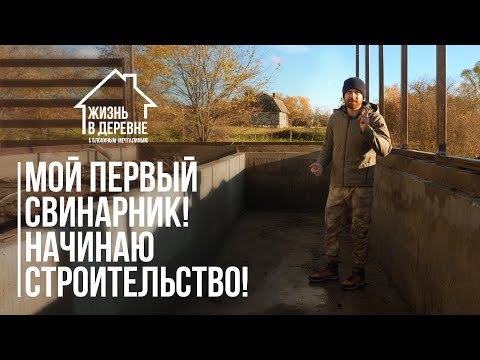 Видео: Мой первый свинарник! Начинаю строительство!