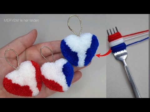 Видео: КОЛЬЦО СЕРДЦЕ ИЗ ЛУЧШЕГО ПОМПОНА. как сделать сердечко из пряжи