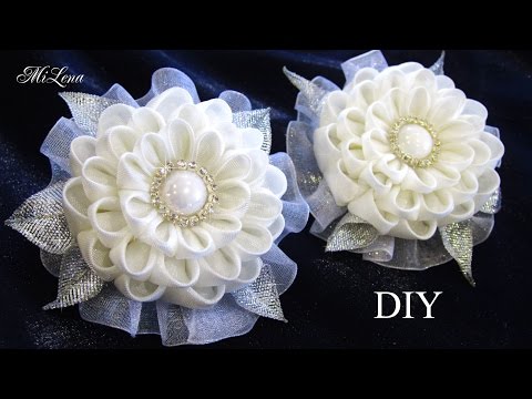 Видео: ORGANZA FLOWERS / Резинки канзаши, МК / DIY Scrunchy with Kanzashi flowers