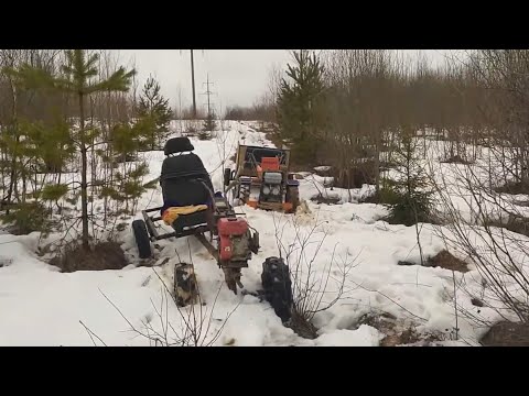 Видео: Мотоблоками по лэпке и болоту.