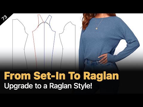 Видео: Изготовление выкройки рукава реглан из втачного рукава [Урок по изготовлению выкройки]