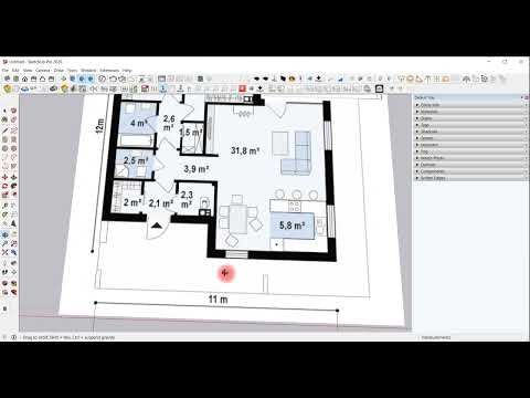 Видео: SketchUp / Оразмеряване на изображение/скица/план