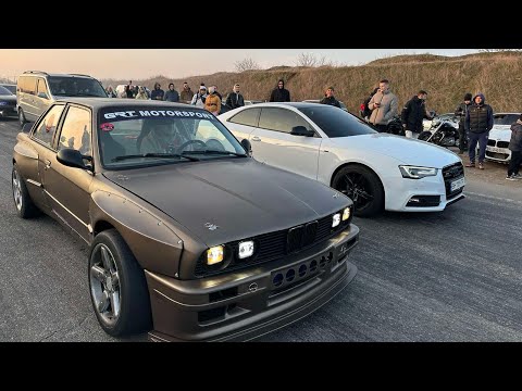 Видео: Гонка на 402 метра на ЛЮТОМ Дрифт Корче BMW E30