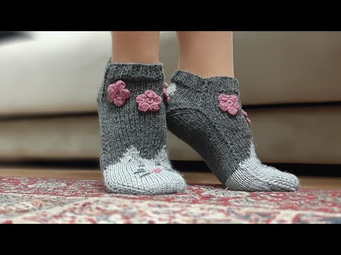 Видео: 🔥КОТО🔥 носочки🐈 следочки спицами без шва. КРАСИВЫЕ  СЛЕДКИ СПИЦАМИ  - видео мк в деталях.