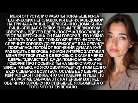 Видео: Я забрала посылку на имя мужа, и пока свекровь спала, я из интереса открыла эту коробку и обомлела…
