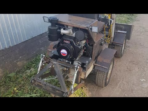 Видео: Дизельный самодельный минипогрузчик 4х4 переломной рамой. ДВС Лифан 192FD
