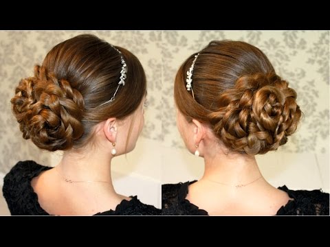Видео: Прическа на новый год. Пучок из кос.Hairstyle for the new year