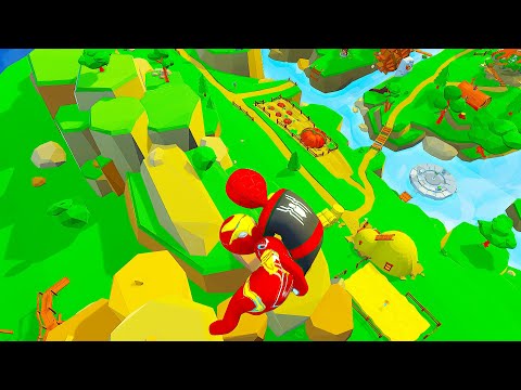 Видео: САМАЯ БОЛЬШАЯ КАРТА В HUMAN FALL FLAT пластилиновые герои Володя Человек Паук и Железный Человек