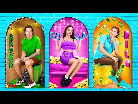 Видео: Багата vs Бідна vs Гіга Багата! Секретні Будиночки з Монстрами в Школі