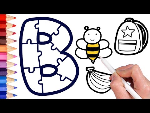 Видео: Как нарисовать банановую пчелиную сумку для малышей и детей | Рисование и раскраска алфавита