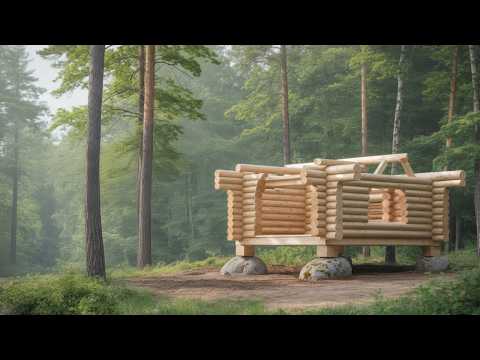 Видео: Man Creates a Stunning Log House Solo on a Mountainside | @КарельскийДилетант