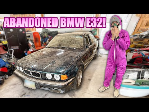 Видео: Первая мойка за много лет: BMW E32 найден брошенным известным актером в окружении | Реставрация
