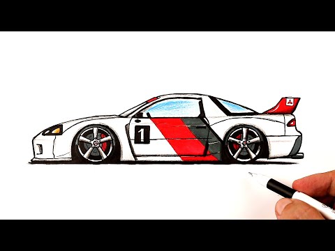 Видео: Как нарисовать машину Мицубиси 3000ГТ