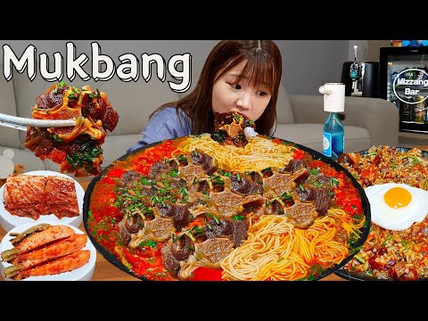 Видео: Sub)Real Mukbang- Тушеный бычий хвост 🍖 Лапша 🍜 Жареный рис 🥘 ASMR КОРЕЙСКАЯ ЕДА