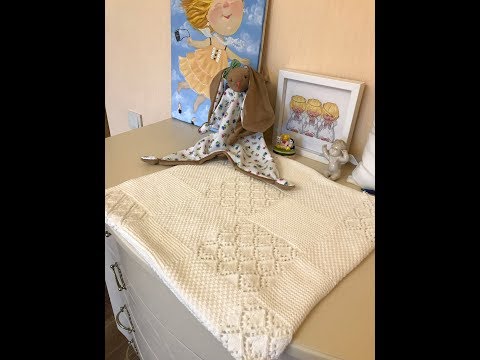 Видео: Плед спицами для новорождённого// детский плед // мастер класс