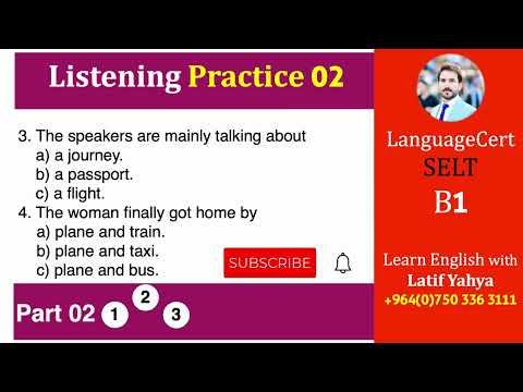 Видео: LanguageCert B1: 4-частный тест по аудированию 02 #latifyahya #english