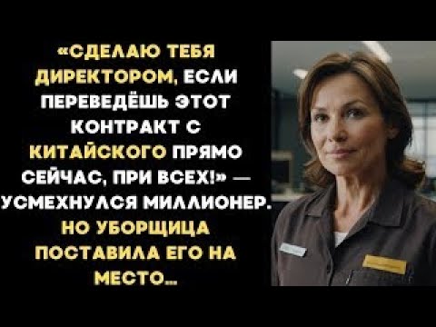Видео: Переведёшь — сделаю директором!» — усмехнулся миллионер. Но уборщица поставила его на место!