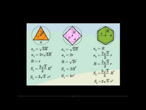 Видео: Геометрия 9-сынып. Дұрыс көпбұрышқа іштей және сырттай сызылған шеңбер радиустары. Байназарова Кама