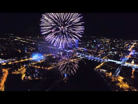 Видео: Салют День города Екатеринбург 15 августа 2015 года аэросъёмка