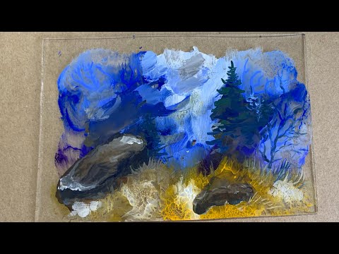 Видео: Монотипия. Гуашь.