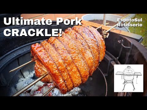 Видео: Великолепные свиные хрустящие корейки 101 — жареная свиная корейка на гриле Камадо Джо ЭспетоСул