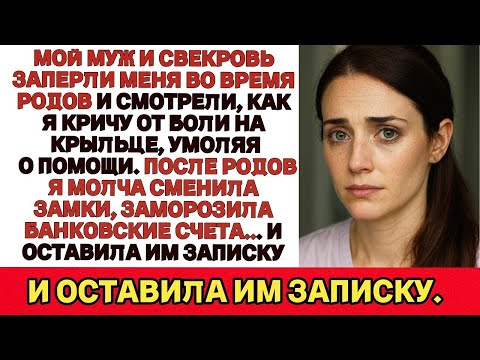 Видео: Муж с свекровью выгнали меня во время родов — я сменила замки и заморозила все их счета