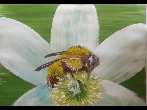 Видео: Мастер Класс. Гуашь. ОНЛАЙН УРОК. ШМЕЛЬ
