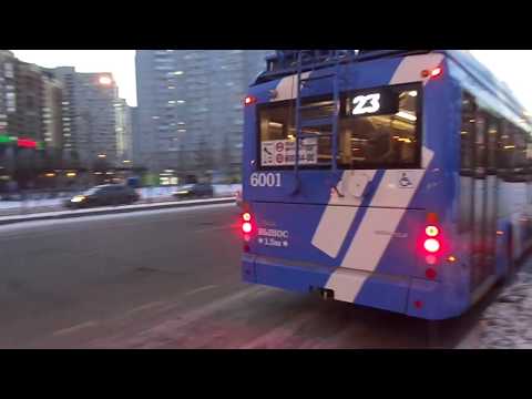 Видео: Новинка! Троллейбус Санкт-Петербурга 8-31: ТролЗа-5265.02 б.6001 по №23 (16.01.18)