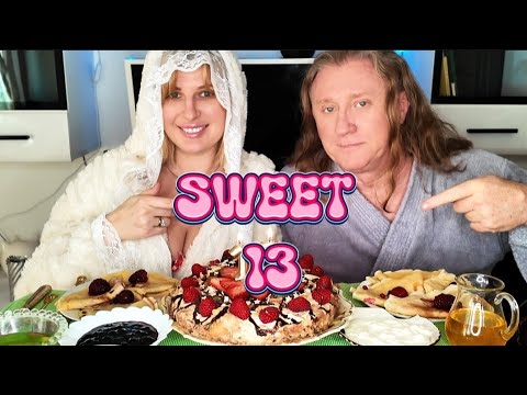 Видео: MUKBANG. 13 тыс. подписчиков! Сладкий мукбанг #cake #mukbang