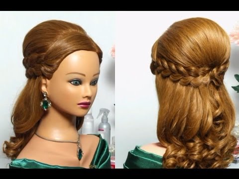 Видео: Праздничная прическа с двумя ажурными косами для длинных волос.