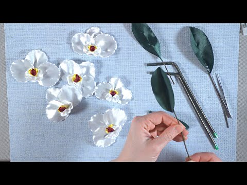 Видео: Делаю Белую Орхидею Кашпо  канзаши 🌺 цветы 🌺 DIY