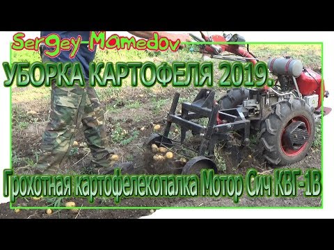 Видео: ➤УБОРКА КАРТОФЕЛЯ 2019. ГРОХОТНАЯ КАРТОФЕЛЕКОПАЛКА МОТОР СИЧ КВГ-1В